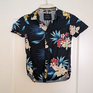 Demim And Flower Kids Floral Shirt Hawaiian Style Shirt Size 8